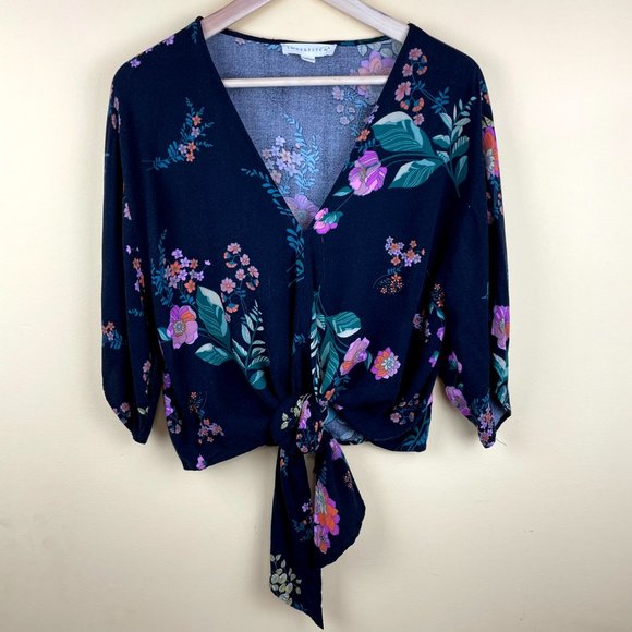 Lovestitch Floral Crop Button down Top S - Picture 1 of 10